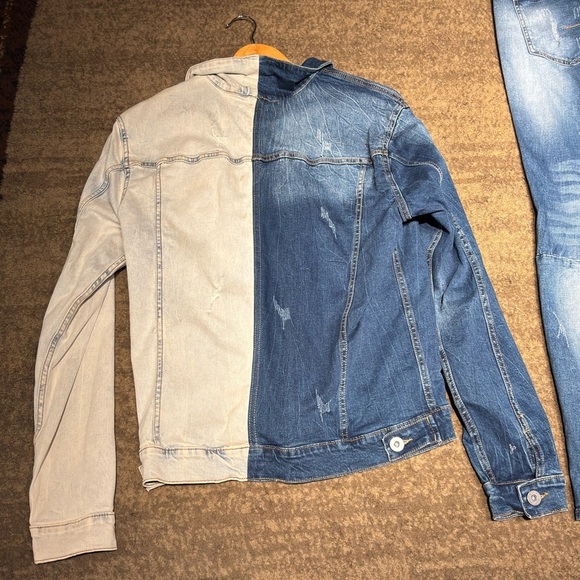 Fashion Nova Two-Tone Denim Jacket & Jeans Set – Men’s Medium - Picture 9 of 12